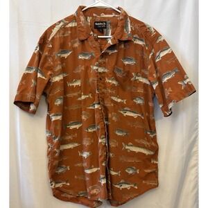 Men's Guide Series Brownish Fishing Shirt Button-Down L Florida Vacation Resort